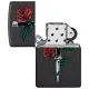 Зажигалка бензиновая ZIPPO Rose Dagger Tattoo Design Black Crackle®, черный(49778)