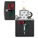 Зажигалка бензиновая ZIPPO Rose Dagger Tattoo Design Black Crackle®, черный(49778)
