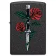 Зажигалка бензиновая ZIPPO Rose Dagger Tattoo Design Black Crackle®, черный(49778)