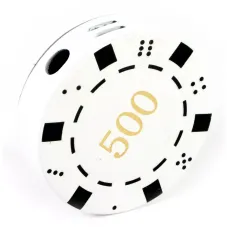 Газова пьезо запальничка "Покерна фішка 1000" біла d-4 см (DN30683B)