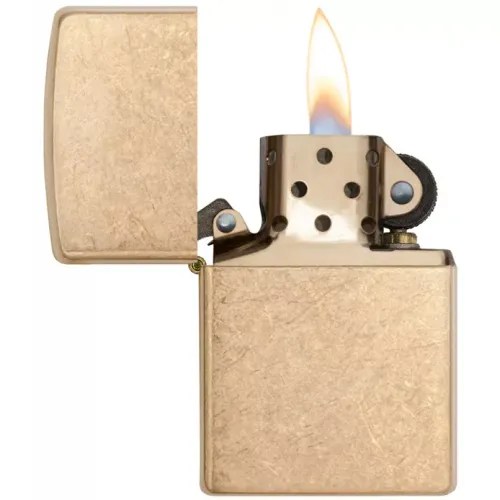 Зажигалка бензиновая армированная ZIPPO Armor® Gold Tumbled Brass золотистая (28496)