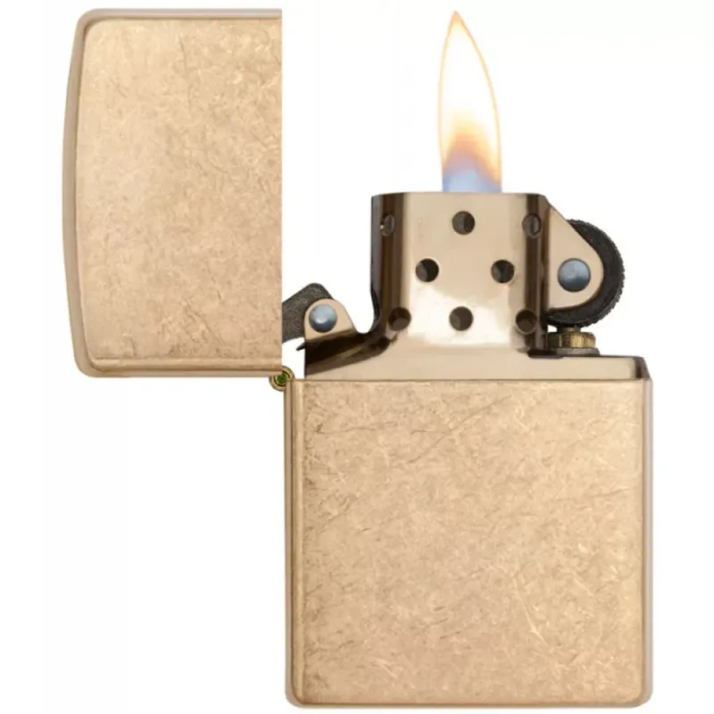 Зажигалка бензиновая армированная ZIPPO Armor® Gold Tumbled Brass золотистая (28496)
