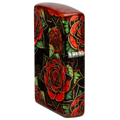 Зажигалка бензиновая ZIPPO Red Roses Design 540 Fusion черный, красный (46849)