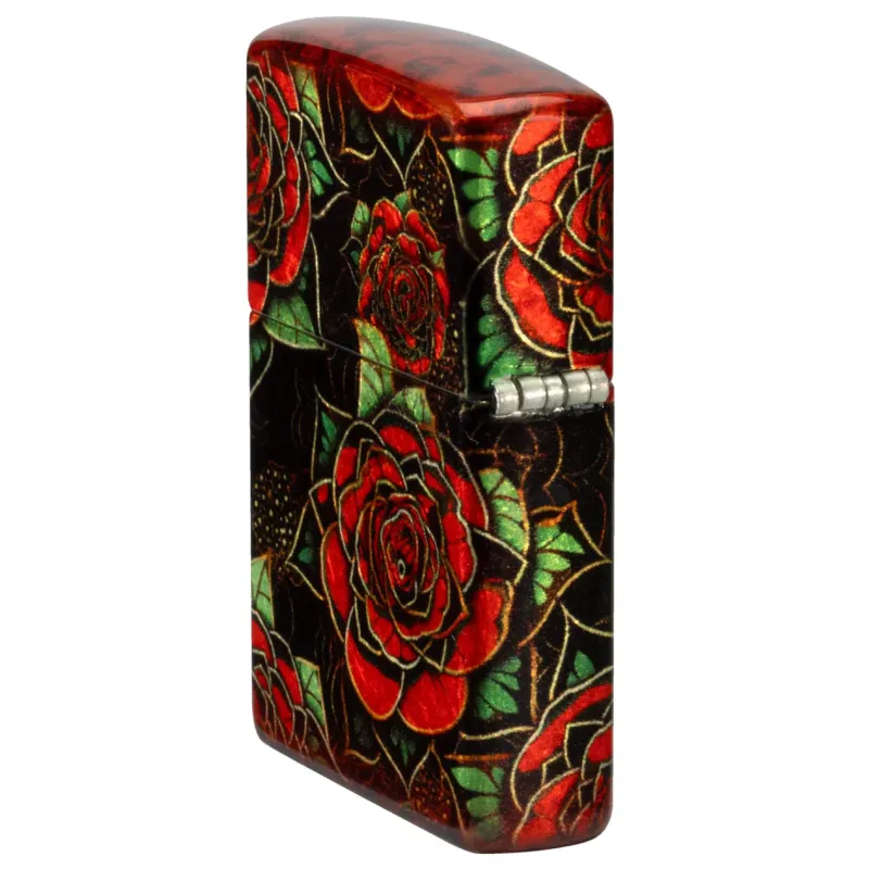 Зажигалка бензиновая ZIPPO Red Roses Design 540 Fusion черный, красный (46849)