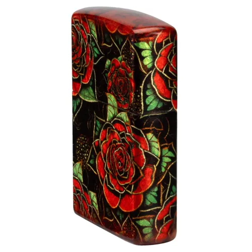 Зажигалка бензиновая ZIPPO Red Roses Design 540 Fusion черный, красный (46849)
