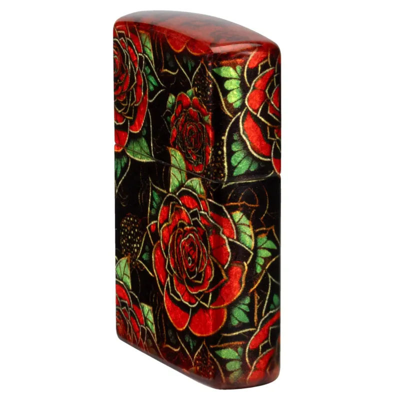 Зажигалка бензиновая ZIPPO Red Roses Design 540 Fusion черный, красный (46849)