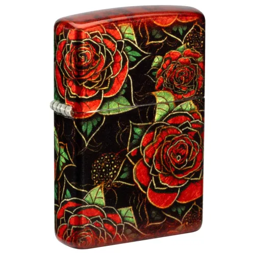 Зажигалка бензиновая ZIPPO Red Roses Design 540 Fusion черный, красный (46849)