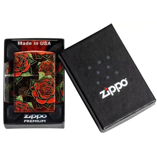 Зажигалка бензиновая ZIPPO Red Roses Design 540 Fusion черный, красный (46849)