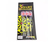 Набір дротики для дартсу 3 шт 15,5 см Union Jack гострий металевий наконечник, блістер (DN19912N)