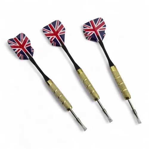 Набір дротики для дартсу 3 шт 15,5 см Union Jack гострий металевий наконечник, блістер (DN19912N)
