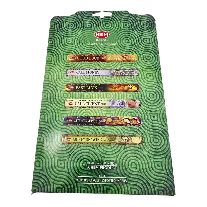 Подарунковий набір пахощів 6 ароматів Money Series Hexa Gift Pack Грошова серія, 6 упаковок по 20 паличок (DN36546)