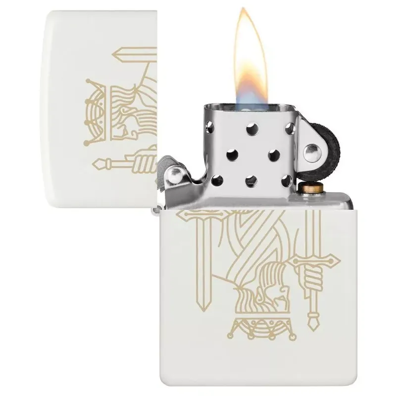 Зажигалка бензиновая Zippo 214 King Queen Design Белая (49847)