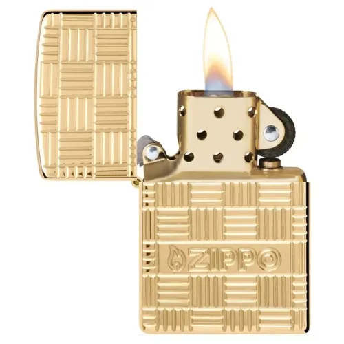 Зажигалка армированная бензиновая Zippo Armor® Deep Carve золотистая (46274)