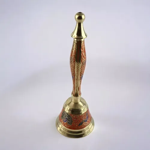 Інше Дзвіночок бронзовий із ручкою Н-21,5 см "Пташки на помаранчевому фоні" гравіювання (DN35951E)