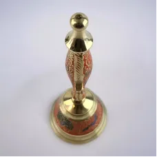 Дзвіночок бронзовий із ручкою Н-21,5 см "Пташки на помаранчевому фоні" гравіювання (DN35951E)