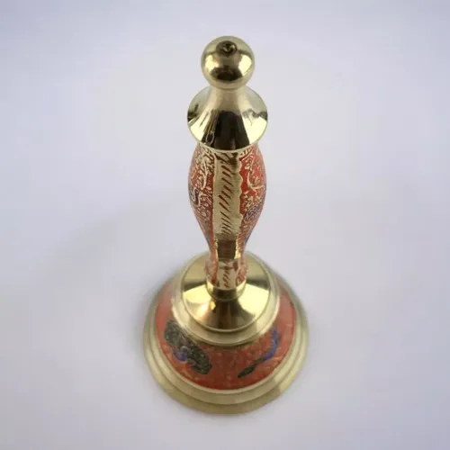 Інше Дзвіночок бронзовий із ручкою Н-21,5 см "Пташки на помаранчевому фоні" гравіювання (DN35951E)