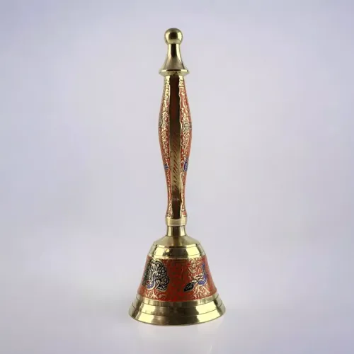 Інше Дзвіночок бронзовий із ручкою Н-21,5 см "Пташки на помаранчевому фоні" гравіювання (DN35951E)