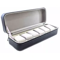 Футляр для зберігання наручних годинників 6 шт на блискавці, чорний (DN32935)