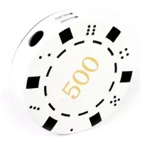 Газова пьезо запальничка "Покерна фішка 1000" біла d-4 см (DN30683B)