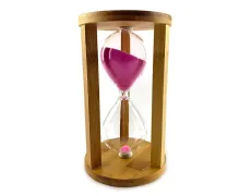Годинник пісочний на 60 хв у бамбуку "Ейфелева вежа", рожевий пісок 19х11х11 (DN32884C)