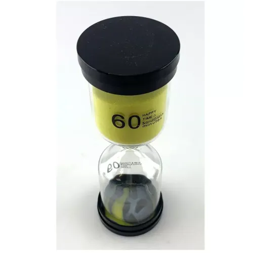 Пісочний годинник Годинник пісочний на 60 хвилин жовтий пісок 13х5,5х5,5 см (DN32073E)