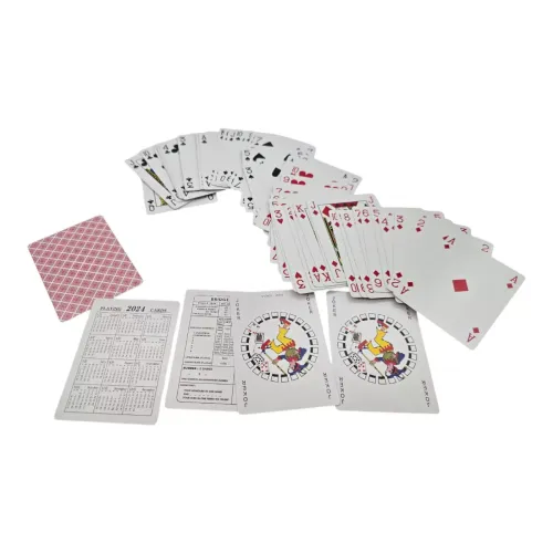 Игральные карты Карты игральные пластиковые 56 шт "Jeux De Cartes RAMI" красная рубашка 4 индекса (DN36199)