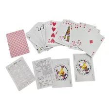 Карты игральные пластиковые 56 шт "Jeux De Cartes RAMI" красная рубашка 4 индекса (DN36199)