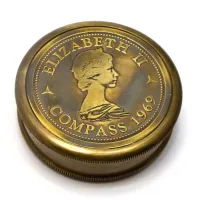 Компас безрідинний бронзовий "Elizabeth" антична бронза 6х6х2 см (DN29258)