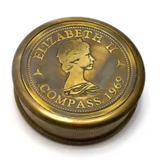 Компас безрідинний бронзовий "Elizabeth" антична бронза 6х6х2 см (DN29258)