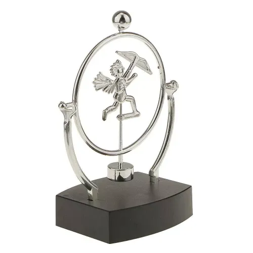 Приниматели решений и антистрессы Маятник антистрес магнітний кінетичний "Купідон" інерційний (2 батареї АА в комплект не входять) пластик, хром (18х14х9 см) (DN26806)