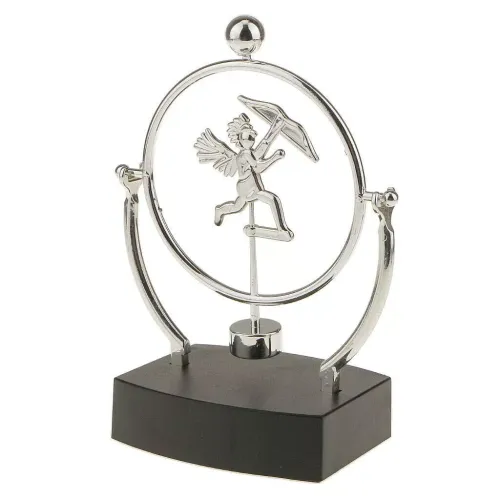 Приниматели решений и антистрессы Маятник антистрес магнітний кінетичний "Купідон" інерційний (2 батареї АА в комплект не входять) пластик, хром (18х14х9 см) (DN26806)