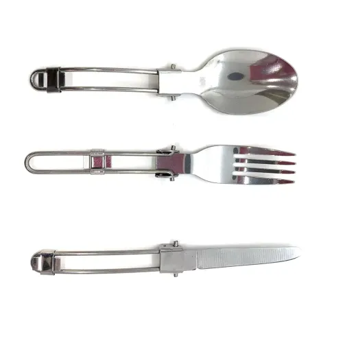 Посуд для відпочинку та туризму Набір дорожній столовий ніж, вилка, ложка в чохлі (12х8х1 см) (DN32911)