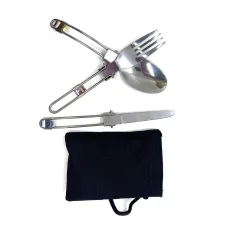 Набір дорожній столовий ніж, вилка, ложка в чохлі (12х8х1 см) (DN32911)