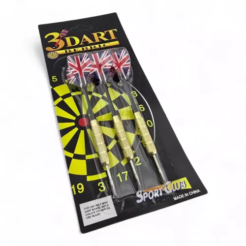 Дартс Набір дротики для дартсу 3 шт 15,5 см Union Jack гострий металевий наконечник, блістер (DN19912N)