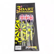 Набір дротики для дартсу 3 шт 15,5 см Union Jack гострий металевий наконечник, блістер (DN19912N)