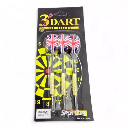 Дартс Набір дротики для дартсу 3 шт 15,5 см Union Jack гострий металевий наконечник, блістер (DN19912N)