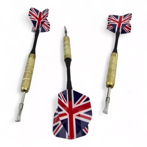 Дартс Набір дротики для дартсу 3 шт 15,5 см Union Jack гострий металевий наконечник, блістер (DN19912N)