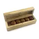Кубики (дайсы) Набор игрушечные кости 21Х21Х21 мм 5 штук розовое дерево, латунные точки в деревянном футляре 13,7х4х4 см (DN34839)