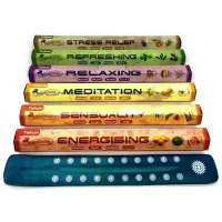 Набір пахощів Tulasi Медитація 6 видів ароматів з дерев'яною підставкою (DN34583)