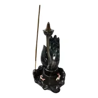 Підставка для пахощів палочки "Лотос та Рука" 11х11х17,5 см керамічна (DN36175)