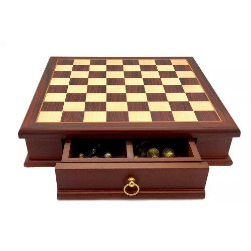 Шахматы Шахматы Italfama Staunton c ящиком для хранения фигур фигуры классические из металла доска дерево 32X32 вес 6 кг (70M333W)