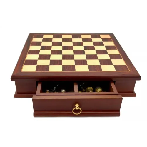 Шахи Шахматы Italfama Staunton c ящиком для хранения фигур фигуры классические из металла доска дерево 32X32 вес 6 кг (70M333W)