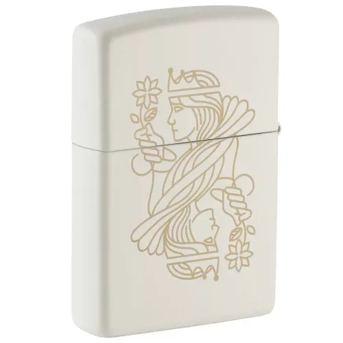 Бензиновые зажигалки Зажигалка бензиновая Zippo 214 King Queen Design Белая (49847)