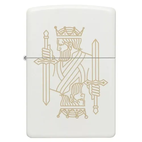 Бензиновые зажигалки Зажигалка бензиновая Zippo 214 King Queen Design Белая (49847)