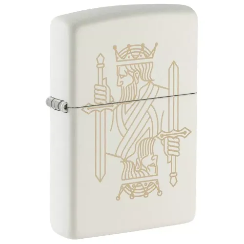 Бензиновые зажигалки Зажигалка бензиновая Zippo 214 King Queen Design Белая (49847)