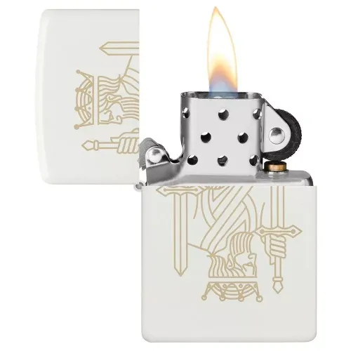 Бензиновые зажигалки Зажигалка бензиновая Zippo 214 King Queen Design Белая (49847)