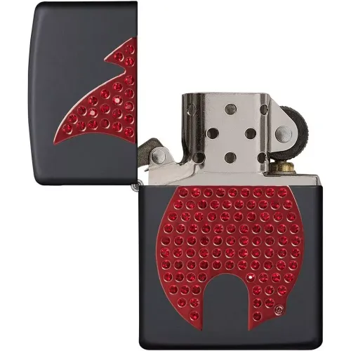 Бензиновые зажигалки Зажигалка бензиновая ZIPPO Blind Flame, красные кристаллы, бархатная подарочная коробка (29106)