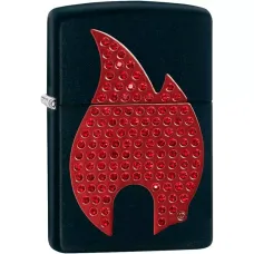 Зажигалка бензиновая ZIPPO Blind Flame, красные кристаллы, бархатная подарочная коробка (29106)