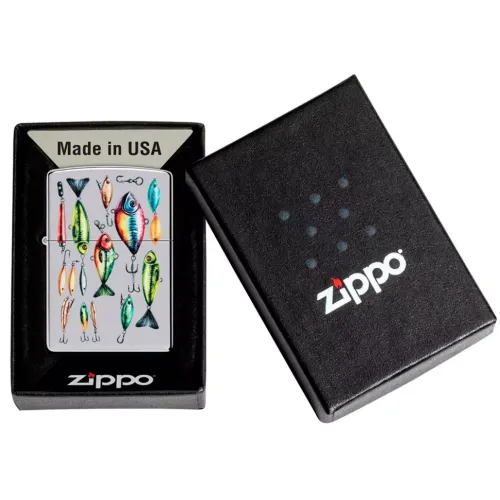Бензиновые зажигалки Зажигалка бензиновая Zippo Fishing Hooks Design (46319)