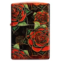 Зажигалка бензиновая ZIPPO Red Roses Design 540 Fusion черный, красный (46849)